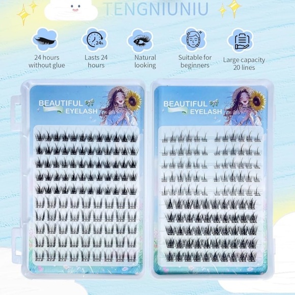 Eyelash Extension Kit  20 Rows Glue Free 205pcs 4-in-1 Independent Lashes - Picture 2 of 4